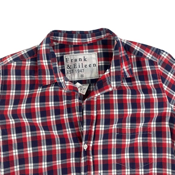 Frank & Eileen Barry Shirt Womens Medium Plaid Button Down Red  USA - Picture 1 of 9